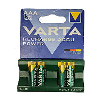 Аккумулятор AAA Varta 1000mAh NiMH , 1шт (блистер по 4шт) HR03 предзаряженный