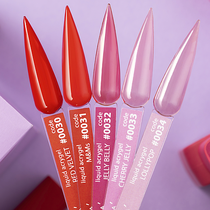 Рідкий акригель DNKa Liquid Acrygel №0031 M-Ms, 12 мл червоний, фото 3