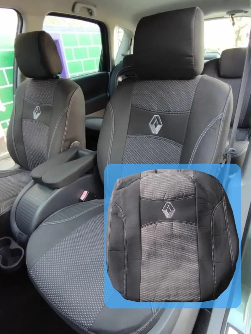 Чохли салону автомобіля Renault Logan до 2013 Цілісна Чорні "Авто Світ", фото 1