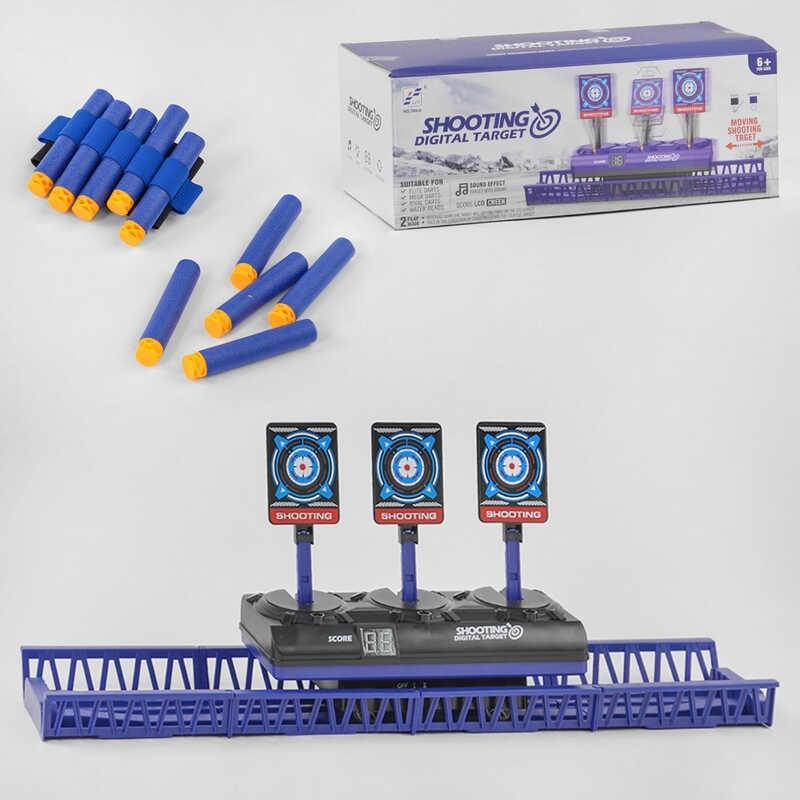 Мішень 789-9 підсвічування, звук, автоматична платформа, на батарейках, 10 м'яких патронів, в коробці, фото 1