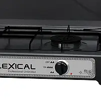 Плита газова настільна з двома конфорками Lexical LGS 2812-2 Чорна Портативна плита для дому, фото 4