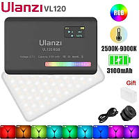 Накамерный свет светодиодная панель ULANZI VL120 RGB Black с регулятором яркости и 20 светоэффектами (2500-900