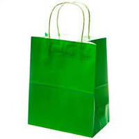 Подарунковий крафт пакет зелений (26х15х35см) 1шт.