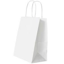 Подарунковий крафт пакет білий (26х12х32см) 1шт.