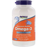 Жирні кислоти Now Foods Омега-3 1000 мг, 180 EPA \/ 120 DHA, Molecularly Distilled Om (NOW-01648)