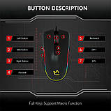 Ігрова миша комп'ютерна дротова з підсвіткою Aikun Gaming Mouse GX66 геймерська мишка RGB 7200 DPI, фото 8