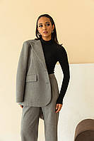 Пиджак женский классичнеский длинный серый XXL-3XL, 2000000186504