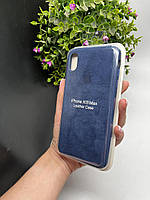Чохол ALCANTARA для Iphone Xs max ( синій )