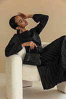 Платье женское красивое плиссированное черное XXL-3XL, 2000000187037