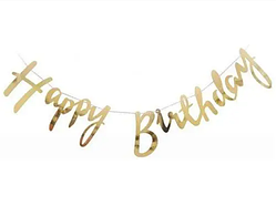 Паперова гірлянда  "Happy Birthday" золото прописом