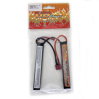 Акумулятор Li-Po 7.4V 1200mAh - 2 sticks 20-40C нунчаки Т-конектор (VBPower) (для страйкболу), фото 3