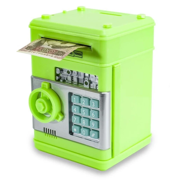 Сейф копилка игрушка детская Jaobao банкомат с кодовым замком и купюроприемником салатовый FRF74G - фото 1 - id-p2093382107