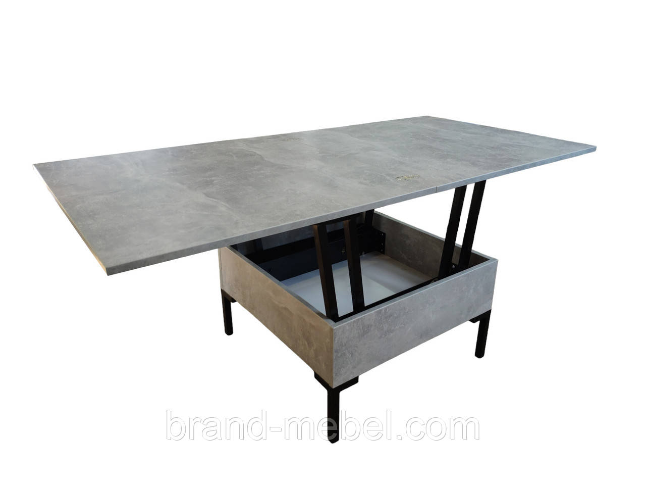 Стіл трансформер Бета розкладний Ательє 80*80 ніжки чорні, фото 1