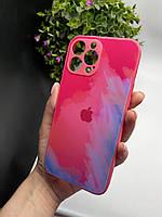 Чехол на IPhone 13 ProMax Glass Case Gradient,Защитный чехол из стекла,пластика и силикона TPU Crimson