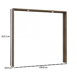 Паспарту для шафи купе Jawa 230.9 см дуб темний з підсвічуванням