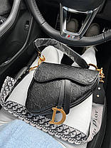Жіноча сумка Dior Small Vibe Hobo Bag Black Leather Кросс-боді шкіра чорна ручка шкіряні на ланцюжках DIOR, фото 5