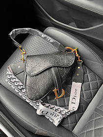 Жіноча сумка Dior Small Vibe Hobo Bag Black Leather Кросс-боді шкіра чорна ручка шкіряні на ланцюжках DIOR