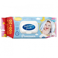 Салфетки влажные 120шт., с клапаном Summer Fresh ромашка