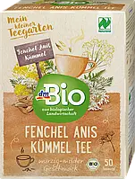 Органический, травяной чай dm Bio Naturand, Fenchel-Anis-Kümmel, 100 гр