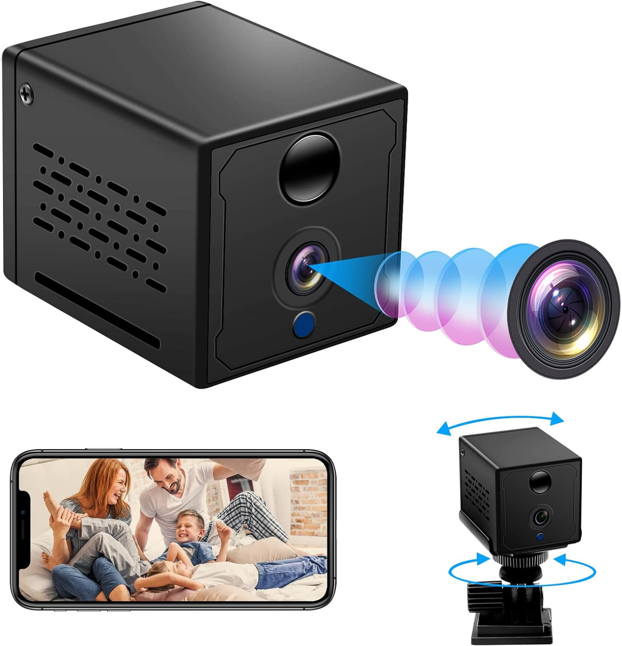 Маленькі приховані Wi-Fi-камери CYI, автомобільна камера 4K Ultra HD, невидима камера 2600 мАг