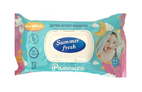 Салфетки влажные 72шт., с клапаном Summer Fresh ромашка