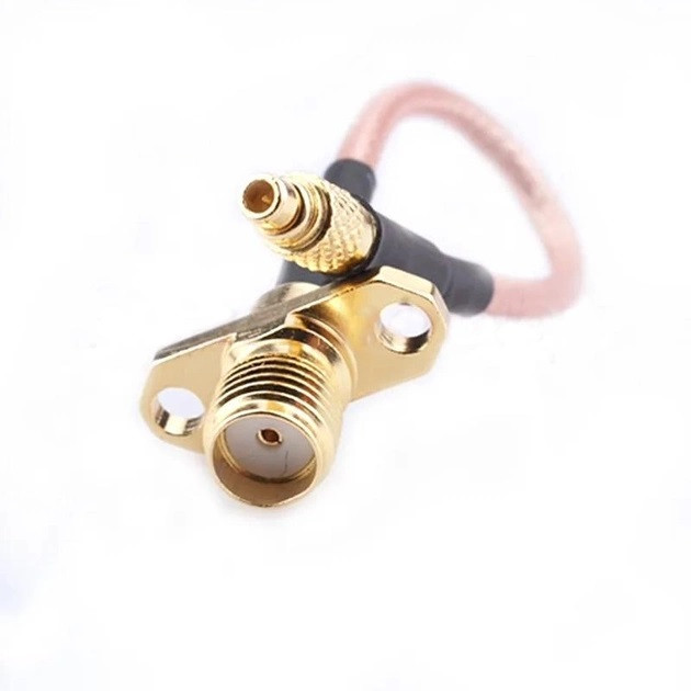 Перехідник антени відеопередавача MMCX-M прямий на SMA Female 50mm, з боковими кріпленнями, RG316 50Ом