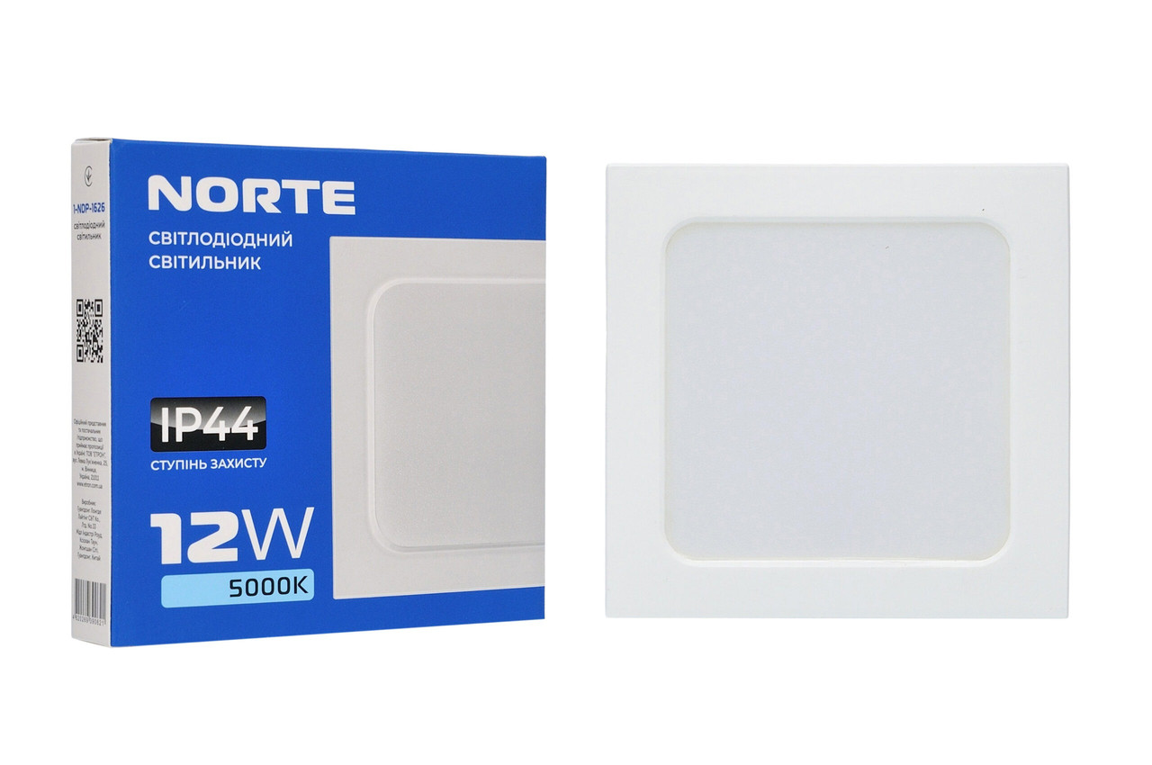 Стельовий світильник NORTE 1-NDP-1626 12 W 5000 K ІР44 квадратний, фото 1