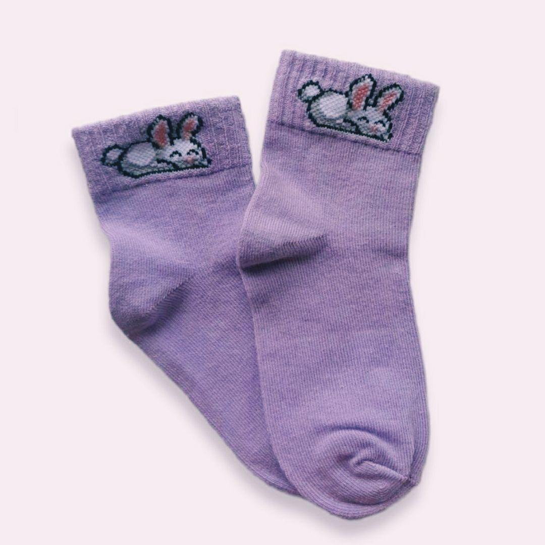 Шкарпетки дитячі "Зайчики", бузковий, рожевий, сірий