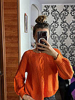 Оранжевый женский вязаный свитер