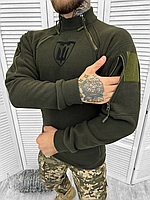 Флисовая кофта олива зсу мужская военная с местом для шеврон, Теплая армейская флиска зсу для военных флисовка XXL