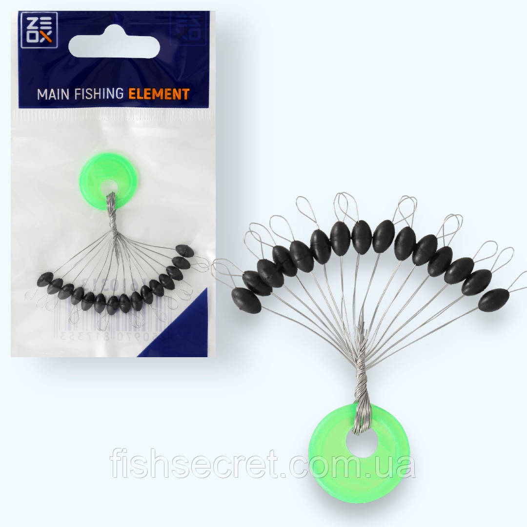 Стопор ZEOX Silicone Black ( 15 шт. ) S, фото 1