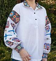 Женская вышиванка белая рубашка с орнаментом