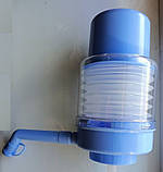Помпа механічна прозора ручний насос для води на бутиль 13-19 л з краном Blue Rain Standart, фото 2