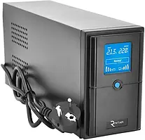 ДБЖ Ritar E-RTM1200 (720W) ELF-D, LCD, AVR, 3st, 3xSCHUKO socket, 2x12V7Ah, metal Case Q2 (405*195*