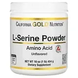 California Gold Nutrition, L-серин в порошке, аминокислота AjiPure, порошок без добавок, 454 г (1 фунт) Днепр