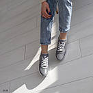 Сірі шкіряні жіночі кросівки з натуральної шкіри, фото 10