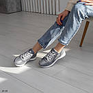 Сірі шкіряні жіночі кросівки з натуральної шкіри, фото 8