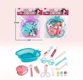 Дитячий ігровий набір лікаря 725-115 "Стоматологія" (динозаврик з зубами, медичне приладдя, ліки, в кошику)