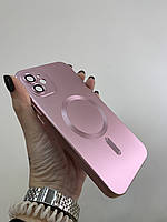 Силиконовый чехол на IPhone 11 (айфон) с MagSafe с закрытой камерой (Розовый)