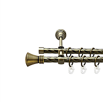 Карниз кований для штор подвійний антик Луксор колозео 16мм діаметр твістер комплект