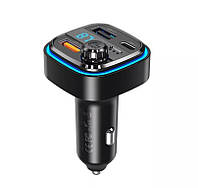 FM-трансмиттер XO BCC08 Smart Bluetooth MP3 +5V3.1A Car Charger with Ambient Light Black