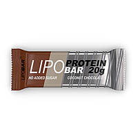 Протеиновые Батончики без Сахара Lipobar - 50г Кокос с Шоколадными Криспсами