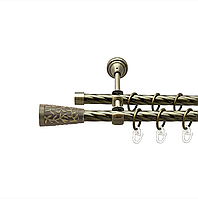 Карниз кований для штор подвійний антик Севілья 16мм діаметр твістер комплект