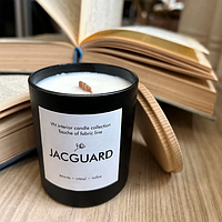 Свічка парфумована "Jacquard", з натурального соєвого воску та дерев'яним гнотом, 210 мл.