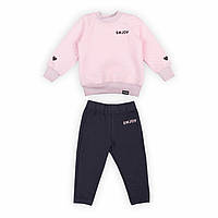 Костюм детский (кофточка и брюки) для девочки GABBI KS-24-13 Розовый/серый на рост 80 (13907)