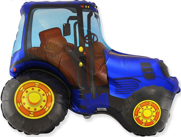 Фольгована куля 73х95 см трактор синій (Flexmetal) у пакованні 2339
