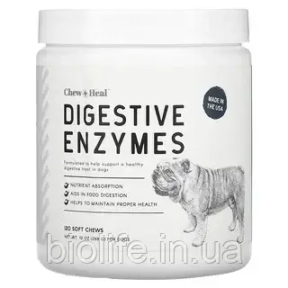 Chew + Heal, Пищеварительные ферменты, для собак, 120 жевательных ...