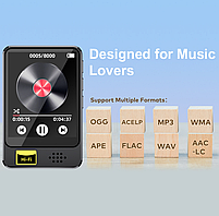 MP3 плеєр Rock Star M16 Bluetooth 5.2 Hi-Fi 32Gb із зовнішнім динаміком металевий, фото 7
