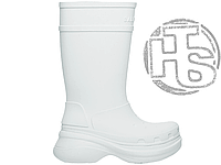 Женские ботинки Balenciaga x Crocs Boot Triple White 677388W1S8E9000