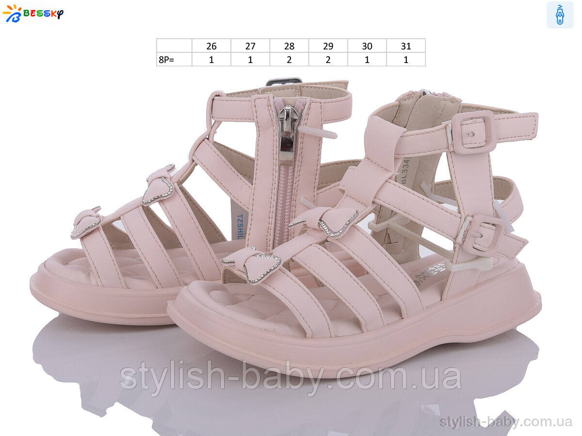 Дитяче літнє взуття гуртом. Дитячі босоніжки 2024 бренда Kellaifeng — Bessky для дівчаток (рр. з 26 по 31)